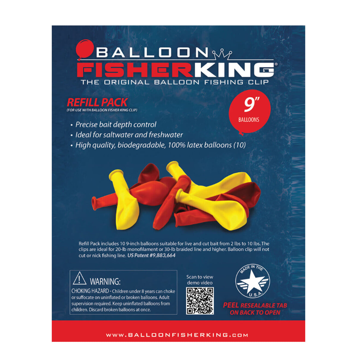 Balloon Fisher King Refill 9" Balloon Pack