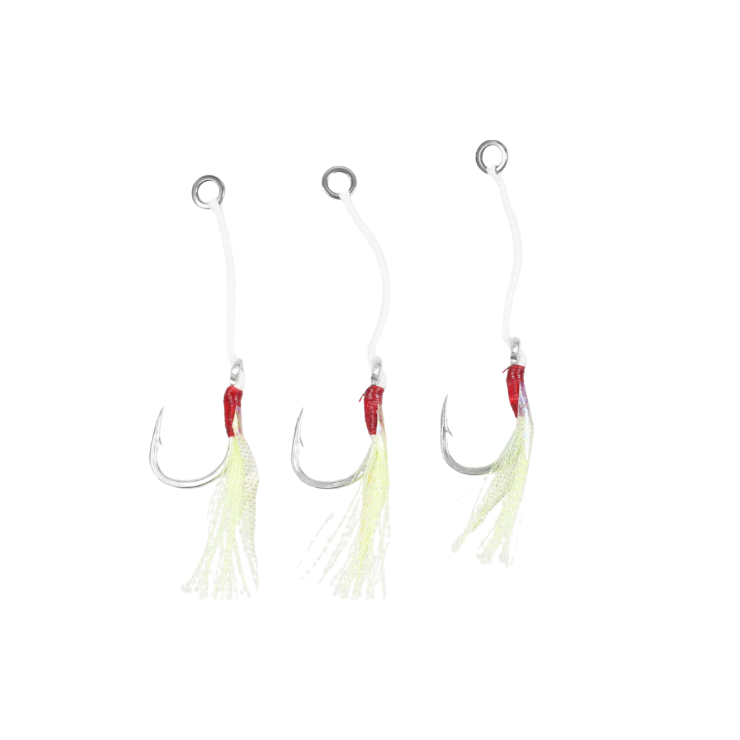 Jigging World SJ-41 Single Assist Hooks w/ Flash