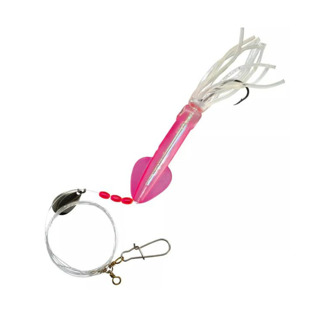 Tsunami Pre-Tied Fluke Spinning Rigs w/ Squid Bodies