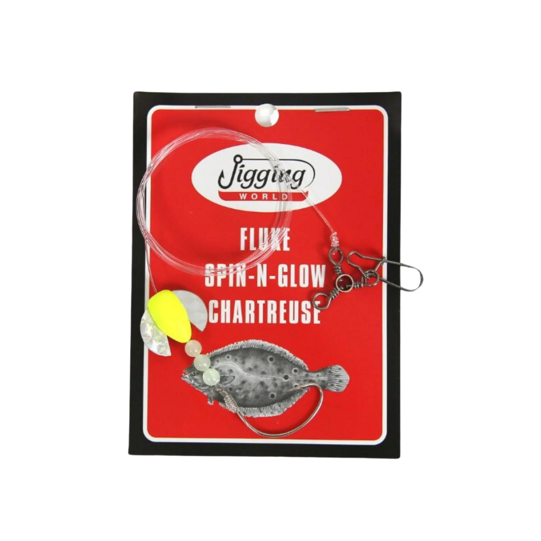 Jigging World Spin & Glow 3-Way Fluke Rigs w/ Sinker Snap