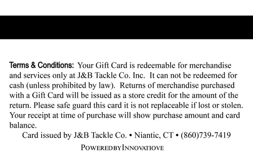 $100 J&B Tackle Gift Card