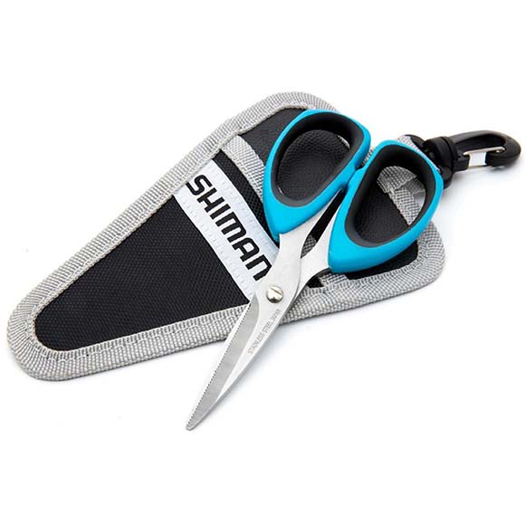 Shimano Brutas Silver Nickel 5" Braid Scissors w/ Sheath